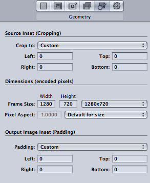 Geometry settings